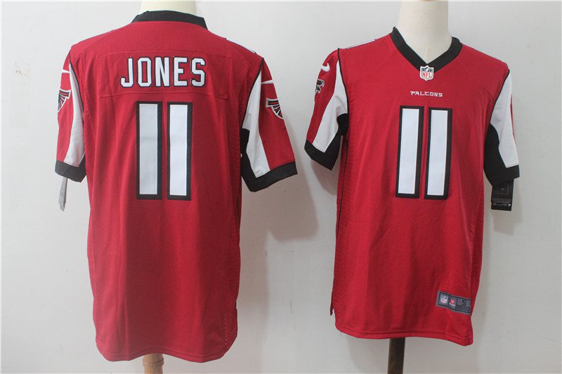 Men's Falcons #11 Julio Jones Stitched Limited Game Jersey Red