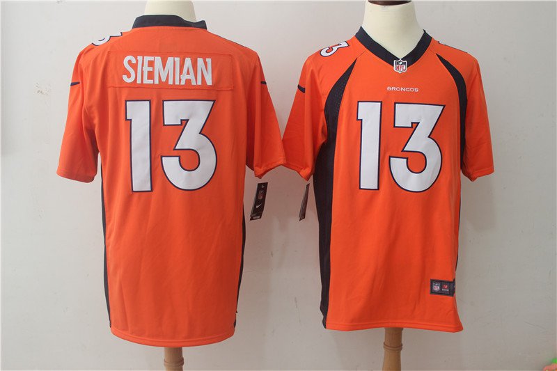 Denver Broncos #13 Trevor Siemian Men's Game Jersey Orange