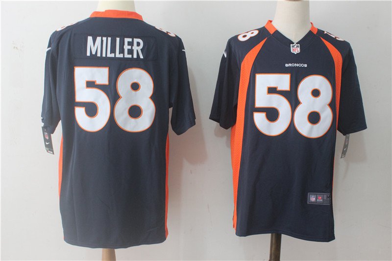 Von Miller #58 Navy Blue Denver Broncos Men's Player Game Jersey