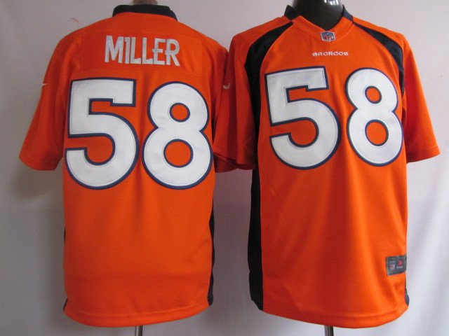 Men's Orange Denver Broncos Von Miller 58 Player Game Jersey