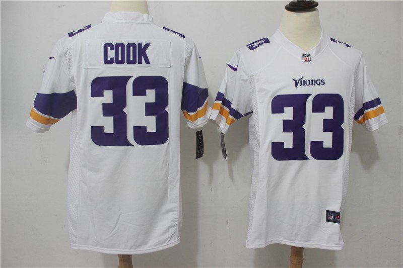 Men's Minnesota Vikings Dalvin Cook #33 White Player Game Jersey Stitched