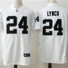 Men's Raiders #24 Marshawn Lynch Stitched Game Jersey White