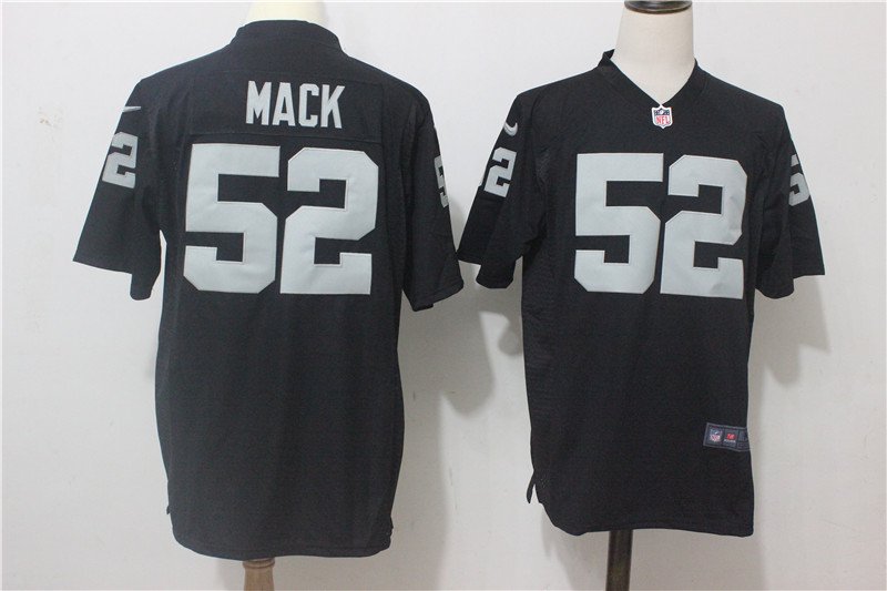 Khalil Mack 52 Men's Oakland Raiders Black Game Jersey