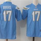 Philip Rivers #17 Men's Chargers Blue Color Rush Game Jersey Stitched