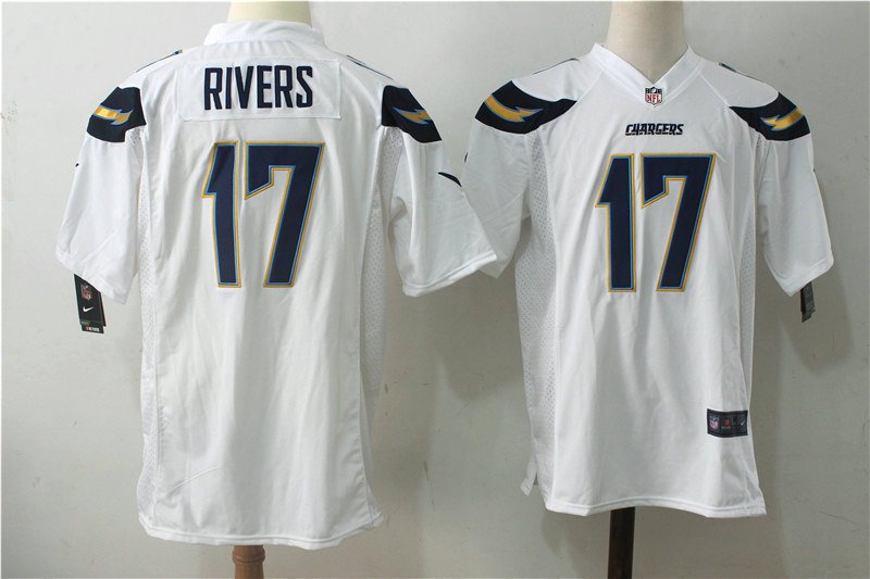 Men's Chargers #17 Philip Rivers Player Game Jersey White