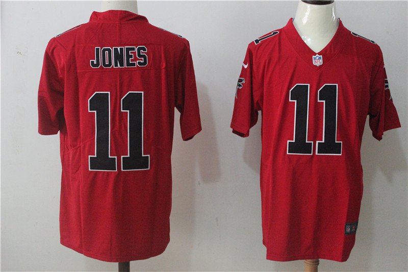 Men's Falcons Julio Jones #11 Red Color Rush Limited Player Jersey