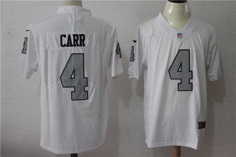 CARR 4th Men's Raiders Stitched Color Rush White Limited Player Jersey