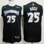 Derrick Rose #25 Men's Timberwolves Black Replica Jersey Stitched