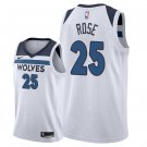 Men's Timberwolves Derrick Rose #25 Stitched Replica Jersey White