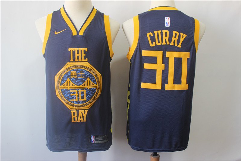 Stephen Curry #30 Men's Warriors 1819 Replica Jersey City Edition Black