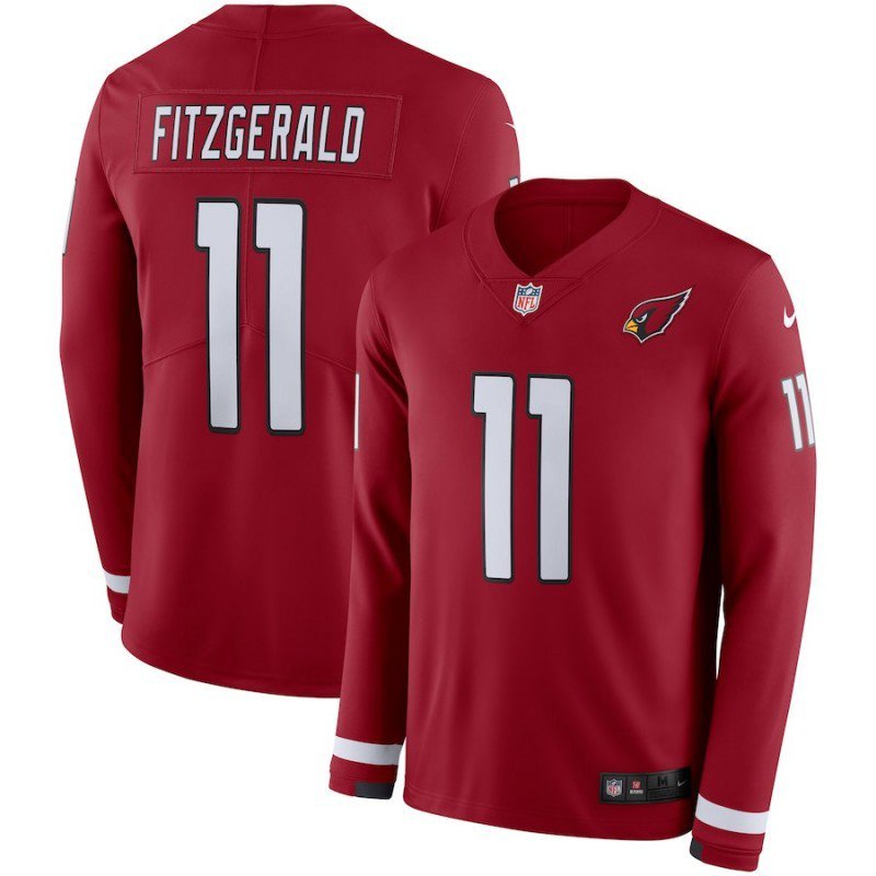 Larry Fitzgerald #11 Men's Cardinals Long Sleeve Limited Player Jersey Red