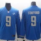 Matthew Stafford #9 Men's Lions Long Sleeve Limited Player Jersey Blue