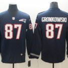 Rob Gronkowski #87 Men's Patriots Long Sleeve Limited Player Jersey Navy