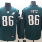 Zach Ertz #86 Men's Eagles Long Sleeve Green Limited Player Jersey
