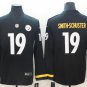 Smith Schuster #19 Men's Steelers Long Sleeve Limited Player Jersey Black