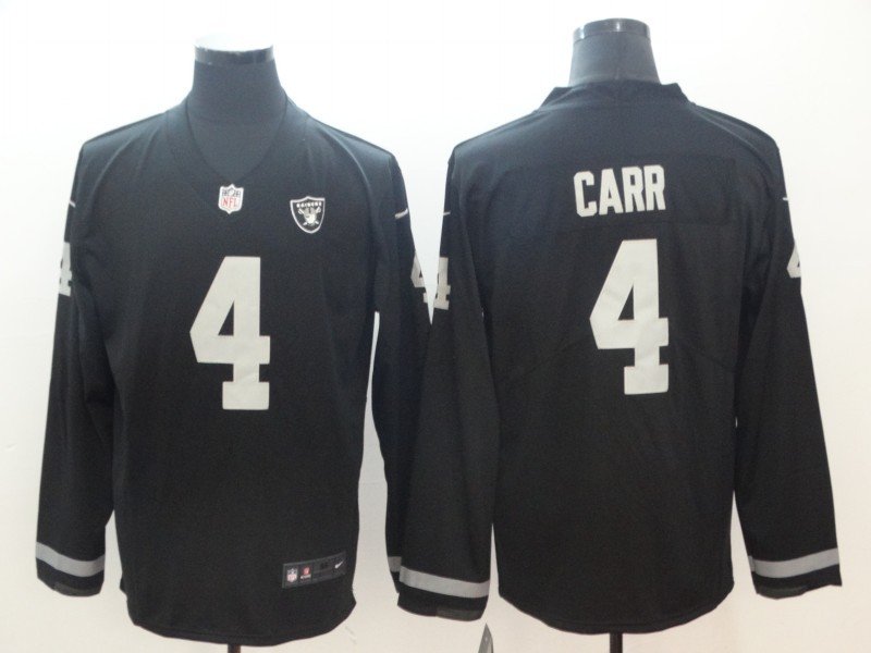 Derek Carr #4 Men's Raiders Long Sleeve Limited Player Jersey Black