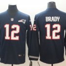 Tom Brady #12 Men's Patriots Stitched Long Sleeve Limited Player Jersey Navy