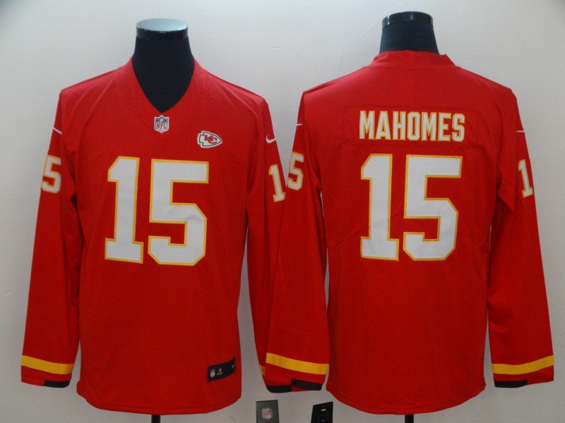 Patrick Mahomes #15 Kansas City Chiefs Long Sleeve Limited Player Jersey Red