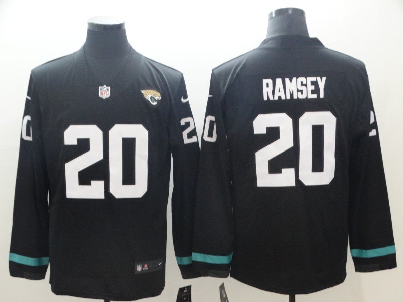 Men's Jaguars Jalen Ramsey #20 Long Sleeve Football Jersey Black