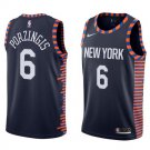 Men's Knicks Kristaps Porzingis #6 Black Replica Jersey City Edition