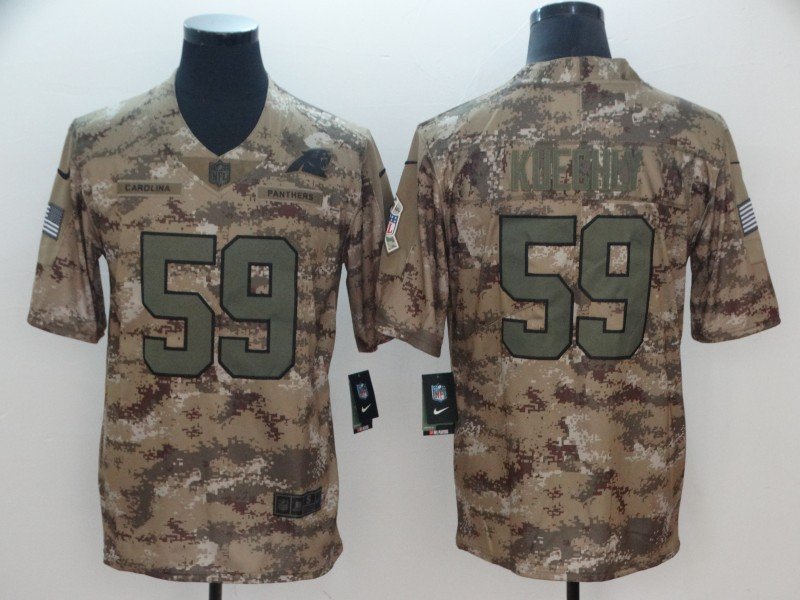 Men's Panthers #59 Luke Kuechly Camo Salute to Service Player Limited Jersey