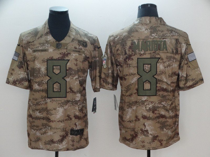 Men's Titans #8 Marcus Mariota to Service Limited Player Jersey Camo