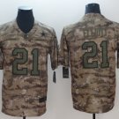 Men's Cowboy #21 Ezekiel Elliott Salute to Service Limited Player Jersey Camo