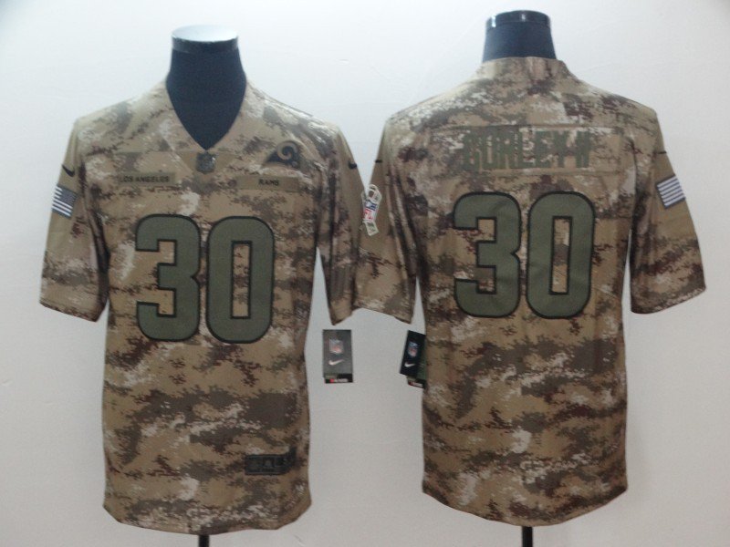 Men's Rams Todd Gurley #30 Salute to Service Limited Player Jersey Camo