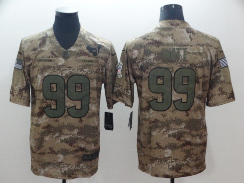 Men's Texans JJ Watt #99 Salute to Service Camo Player Jersey Limited
