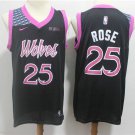 Derrick Rose #25 Men's Timberwolves 1819 Swingman Jersey City Edition Black