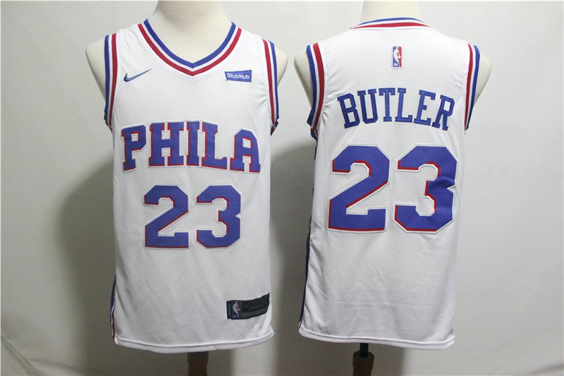 Men's 76ers Jimmy Butler #23 White Swingman jersey Stitched