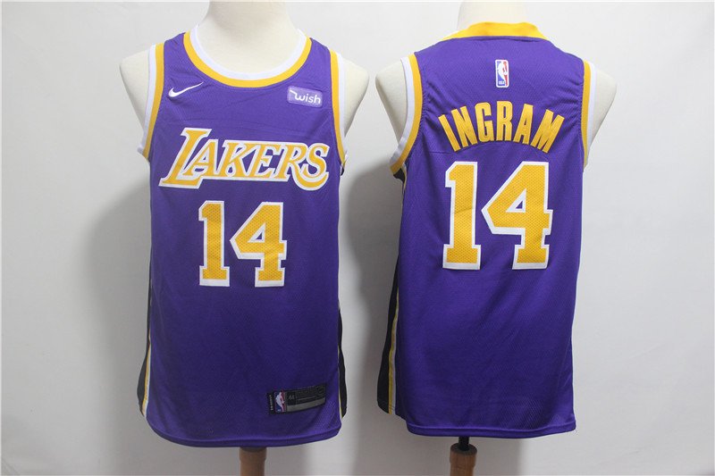 INGRAM 14th Men's Lakers Purple Swingman Jersey Stitched