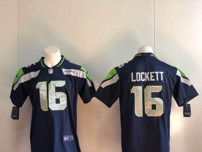 Tyler Lockett #16 Men's Seahawks Limited Player Jersey Blue