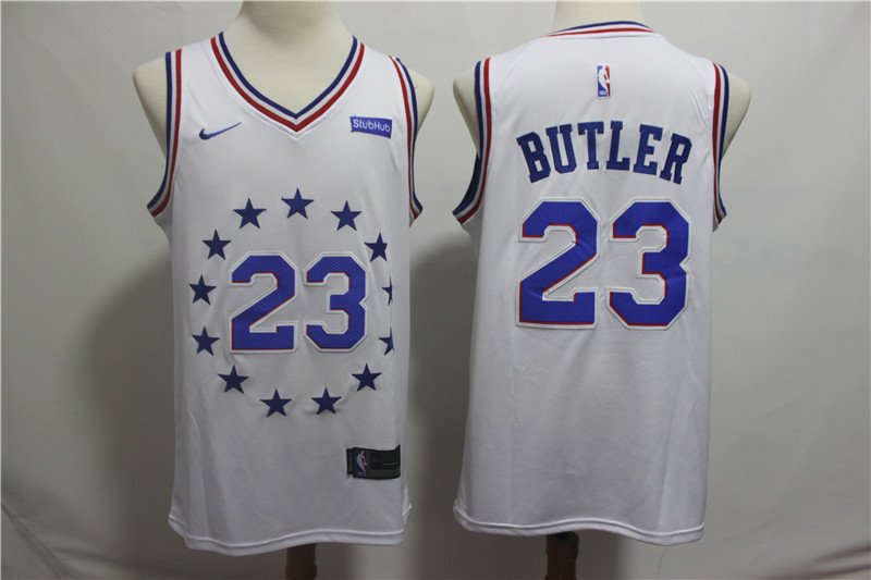 Men's 76ers Butler #23 Earned Swingman jersey White