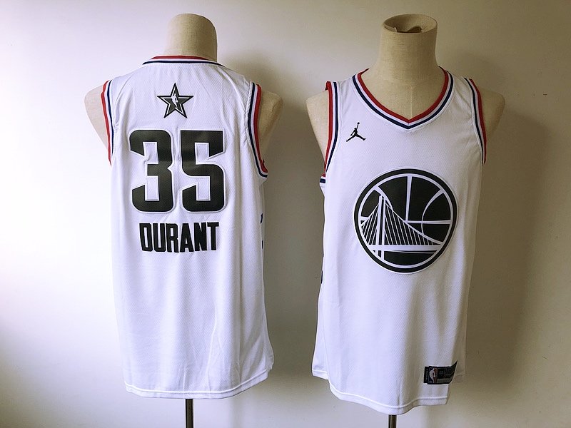 Kevin Durant #35 All Star Game Men's Warriors Finished Swingman Jersey