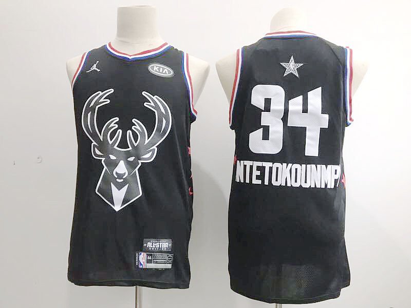 Men's Milwaukee Bucks All Star Game Antetokounmpo #34 Swingman Jersey Black