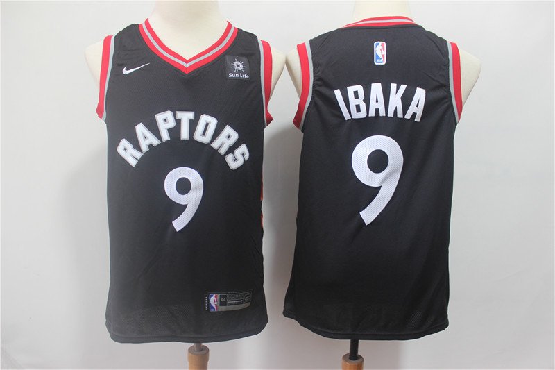 Men's Toronto Raptors Serge Ibaka #9 Black Stitched Basketball Jersey