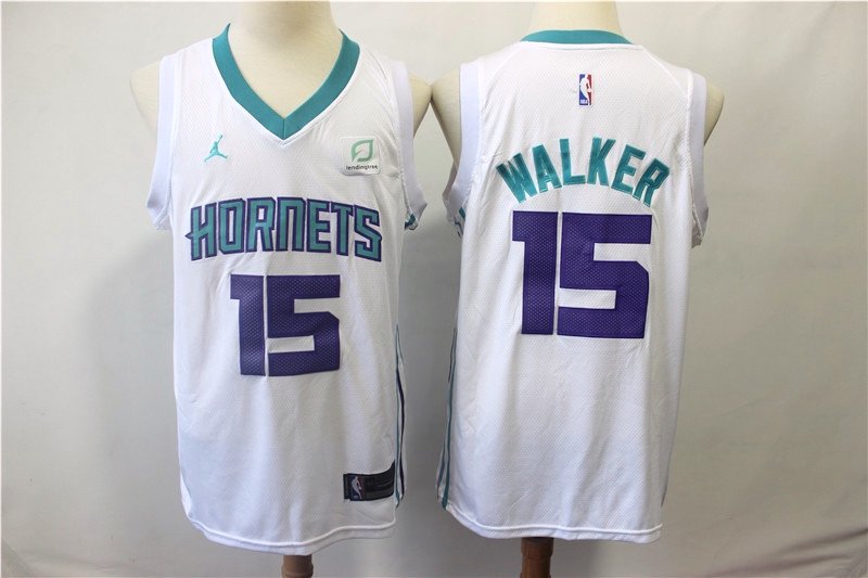 Men's Charlotte Hornets #15 Kemba Walker Swingman Jersey White