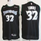 Men's Timberwolves Towns #32 Black Replica Jersey Stitched
