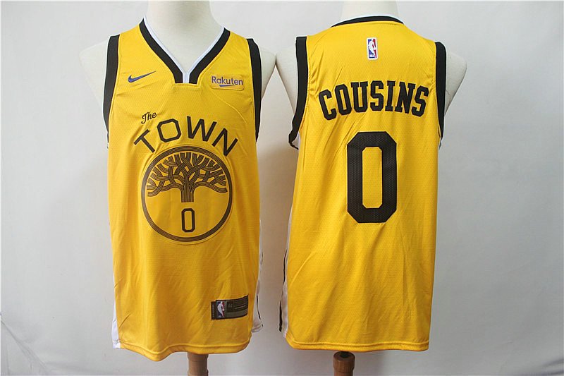 COUSINS #0 Men's Warriors Earned Swingman Jersey Yellow