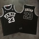 Men's Paris Jordan #23 Black Embroidered Basketball Jersey Replica