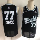 Doncic #77 Men's Mavericks World Swingman Jersey Black