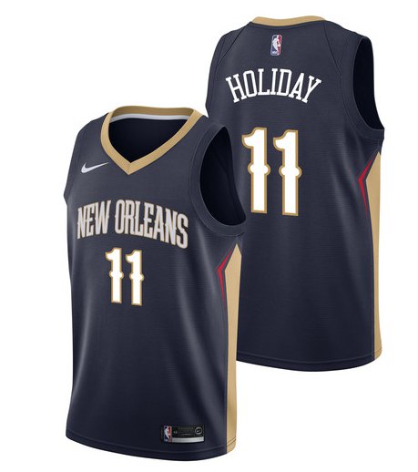 New Orleans Pelicans Jrue Holiday #11 Black Swingman Jersey Icon