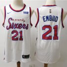 Embiid #21 Men's Philadelphia 76ers White Retro Basketball Jersey