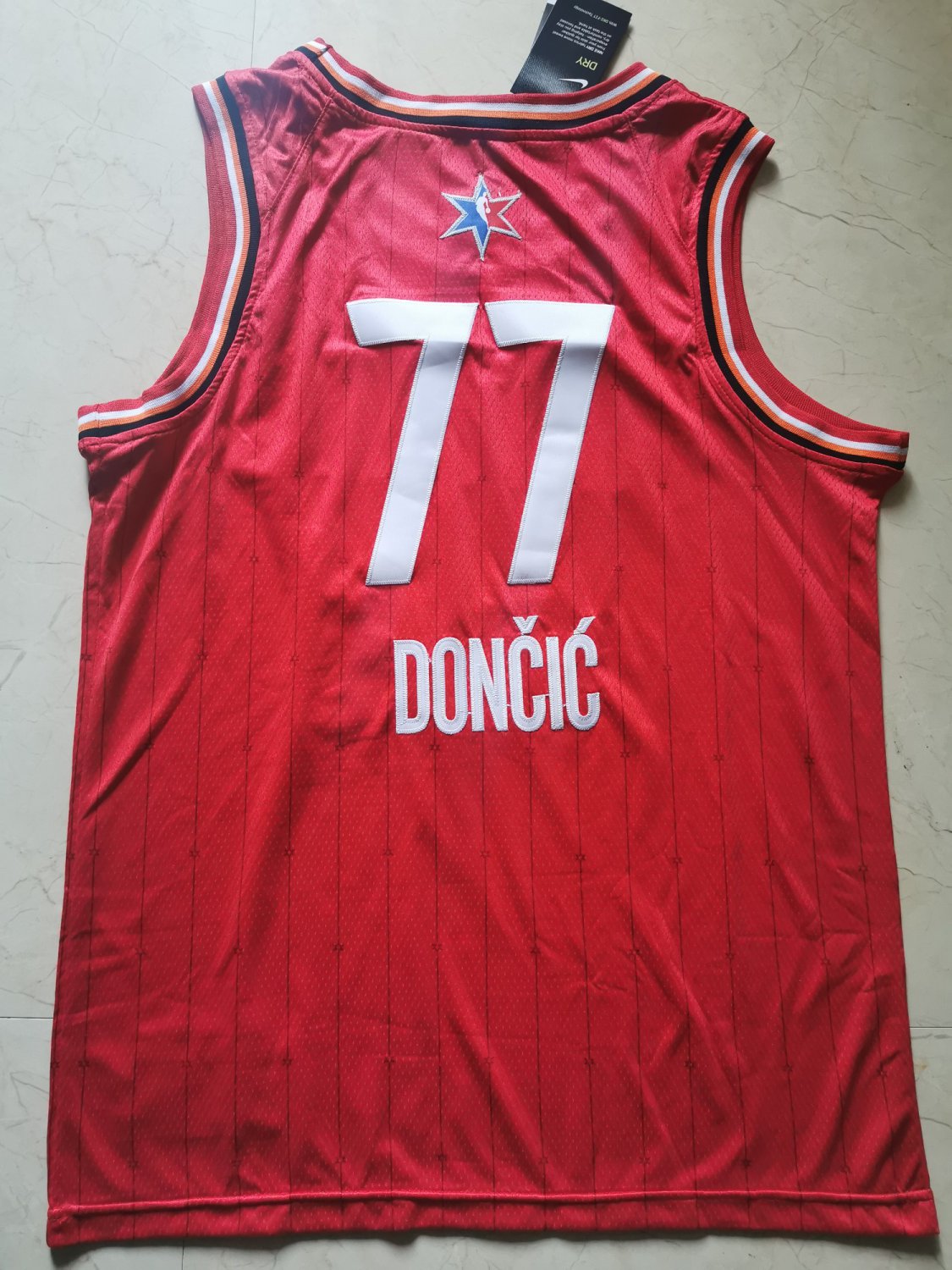 Men's Dallas Mavericks Luka Doncic All Star Stitched Basketball Jersey Red