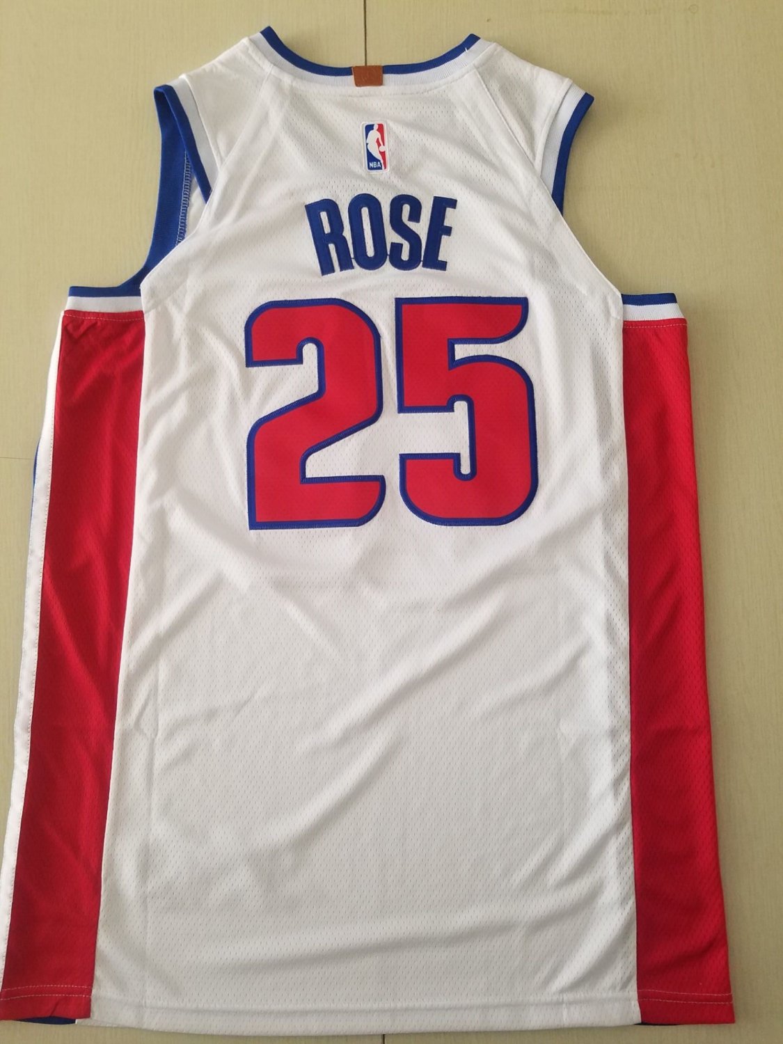 Men's Detroit Pistons Derrick Rose #25 Stitched Basketball Jersey White