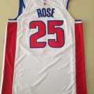 Men's Detroit Pistons Derrick Rose #25 Stitched Basketball Jersey White