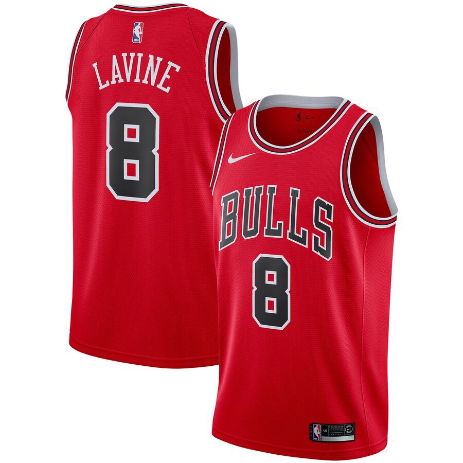 LaVine #8 Chicago Bulls Men's Stitched Replica Jersey Red