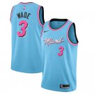 Dwyane Wade 3th Men's Miami Heat Swingman Basketball Jersey Blue