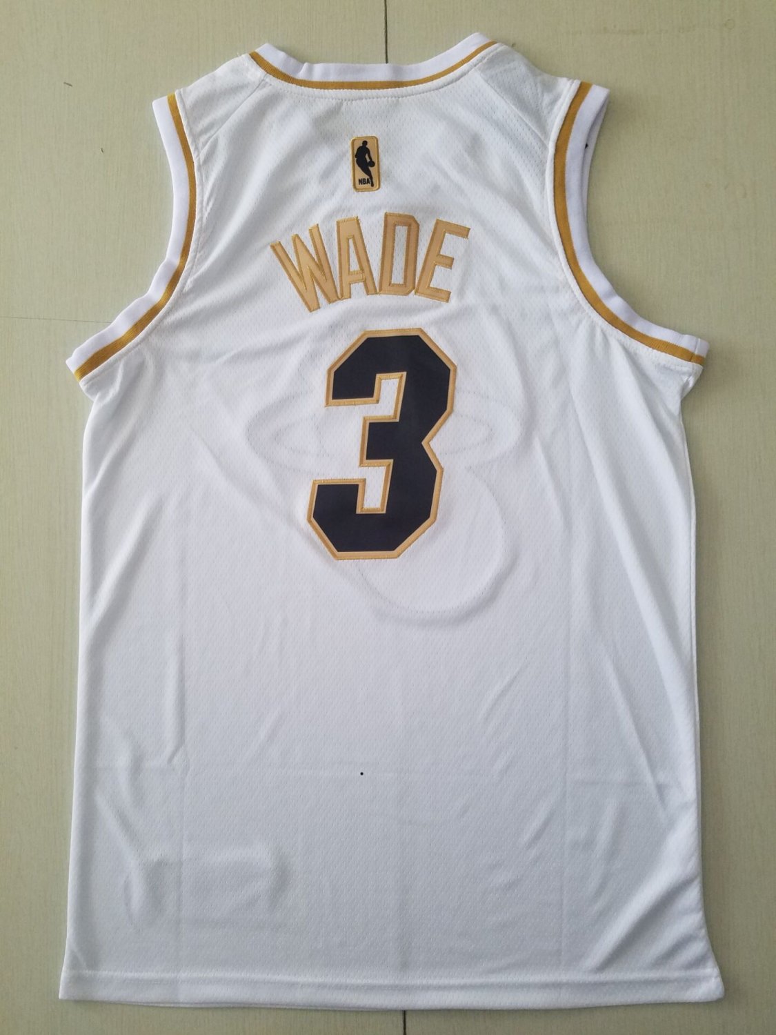 WADE #3 Miami Heat Men's White Platinum Jersey